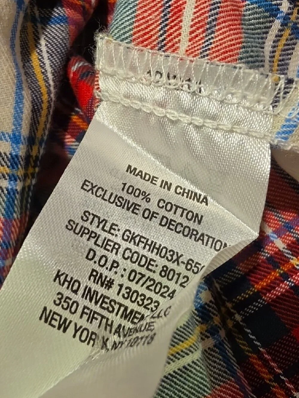 GAP kids plaid